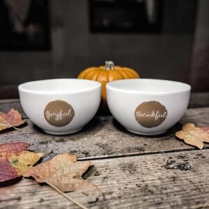 Coventry Designer's Choice "Thankful" Bowls, Set of 2 Vintage Inspired Tableware